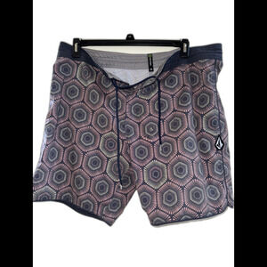 Volcom Sun Medallion Stoney Board Shorts- Navy Size 38